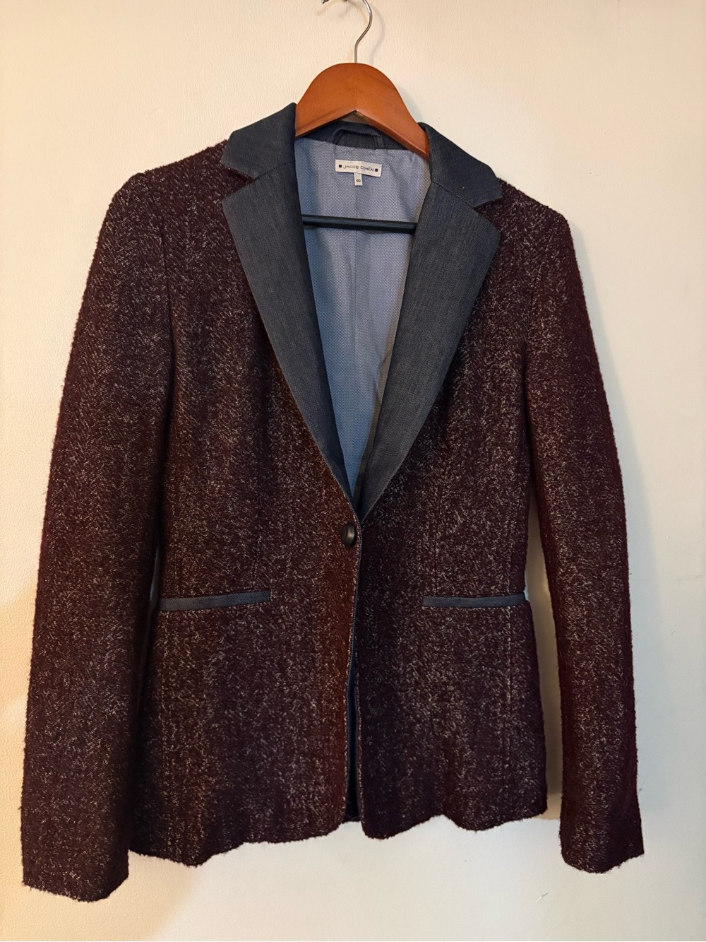 Jacob Cohen Elegant Slim Cut Lurex Detailed Jacket IT40 S burgundy